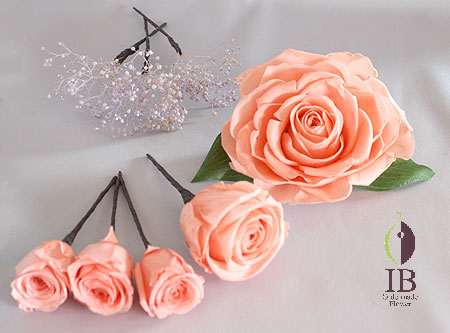 プリザードフラワー 髪飾り