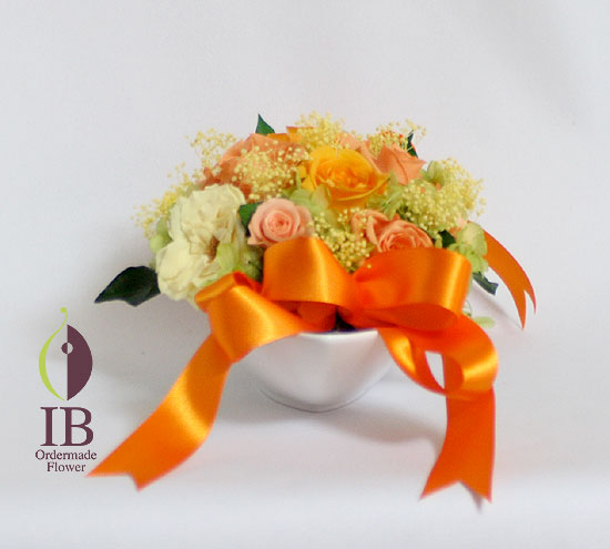 プリザードフラワーバラフルーティオレンジ