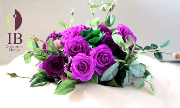 プリザードフラワー スイートバイオレットのバラアップ