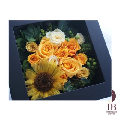 プリザードフラワー ウッドボックスアレンジ