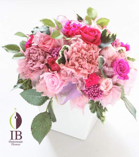 ブリザードフラワー　ピンクアレンジ