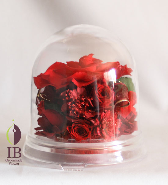 プリザーブドバラ　チェリーレッド