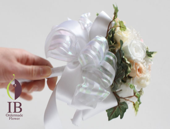 プリザードフラワー　バラ　ブライダルホワイト