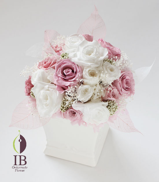 プリザードフラワー バラ ホワイト