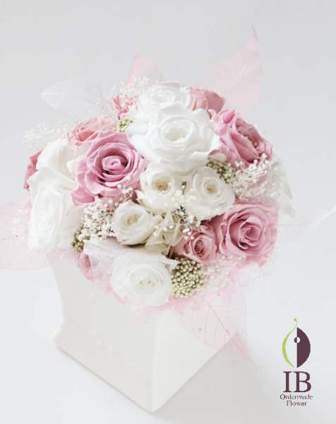 プリザードフラワー バラ ホワイト