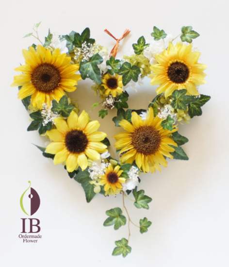 プリザードフラワー オーダーメイド ヒマワリのリース