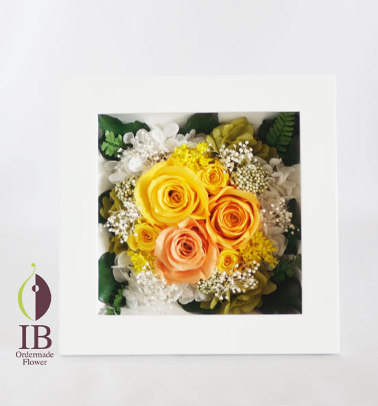 プリザードフラワー　サンセットオレンジ