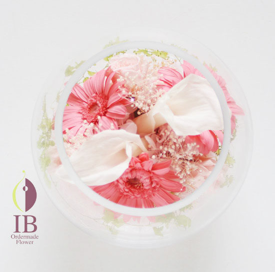 プリザードフラワー ガーベラピンクとカラー