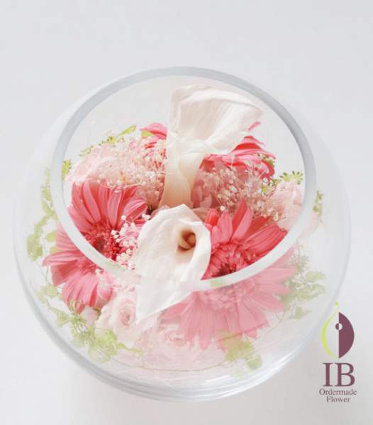 プリザードフラワーバラ ブライダルピンク