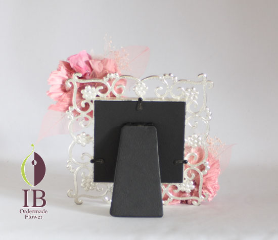 プリザードフラワー　フレーム装飾　