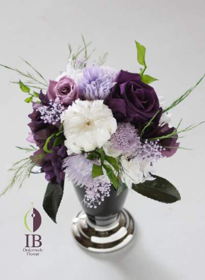 プリザードフラワー　輪菊白