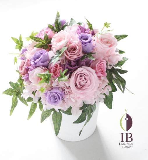 プリザードフラワー バラ ブライダルピンク