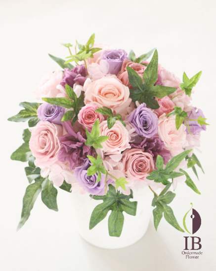 プリザードフラワー バラ クリスタルピンク