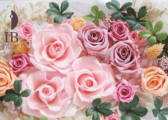 木製フレームのお花