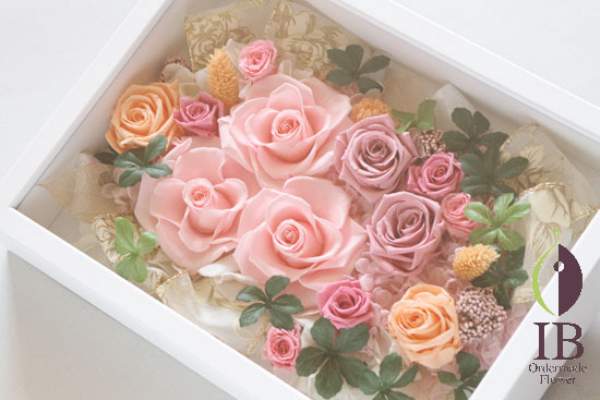 フレームのお花 プリザードフラワー