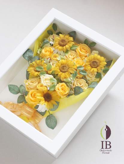プリザードフラワー ひまわり花束アレンジ
