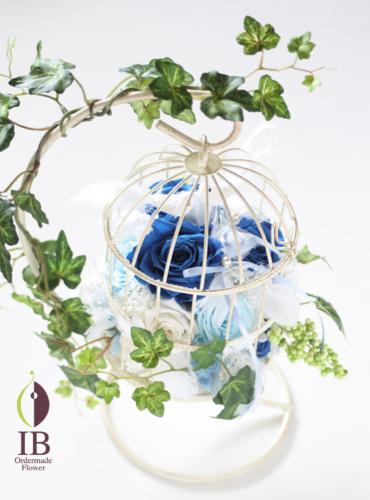 プリザードフラワー 鳥かご アレンジ
