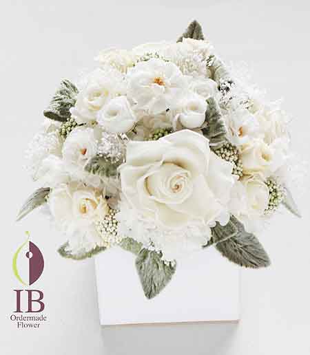 プリザードフラワー　バラ　ピュアホワイト