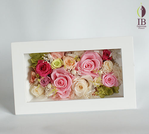 古希内祝のプリザーブド プリザードフラワーバラシュガーピンク