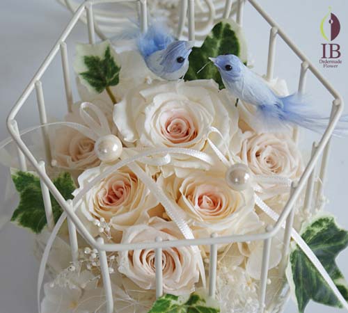 とりかごプリザーブド オーダーメイド リングピロー