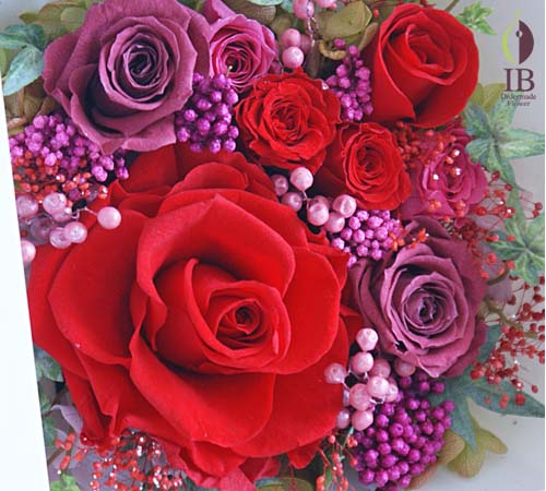 レッドのバラのプリザーブド オーダーメイド レッドのアレンジ