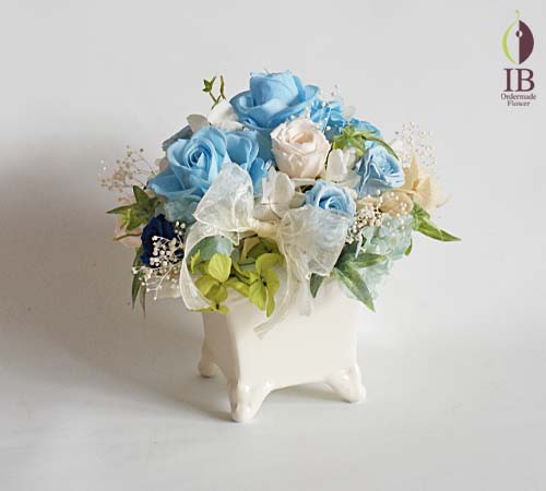 プリザードフラワーバラハワイアンブルー