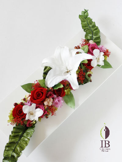 プリザード 長方形フレーム花