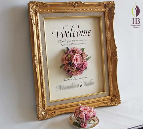 プリザーブドウエルカムボード プリザードフラワー オーダーメイド