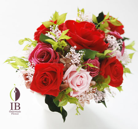 プリザードフラワー バラ チェリーレッド