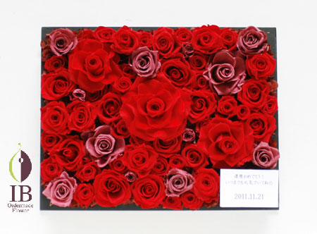 プリザードフラワー バラ チェリーレッド