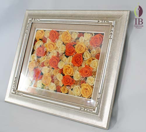 オレンジプリザーブド プリザードフラワーバラ