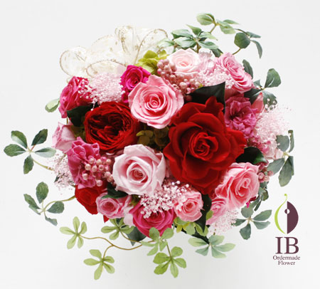 プリザードフラワー バラ チェリーレッド