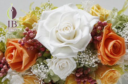 プリザードフラワー サンセットオレンジ