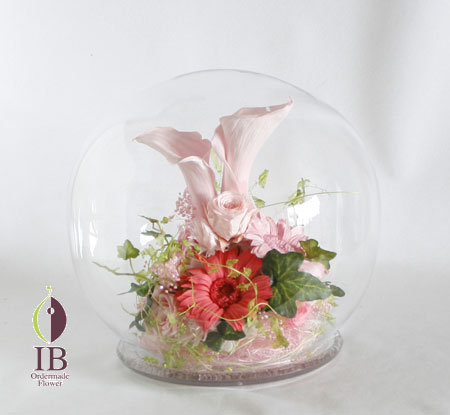 プリザードフラワー 開院お祝い ドームアレンジ