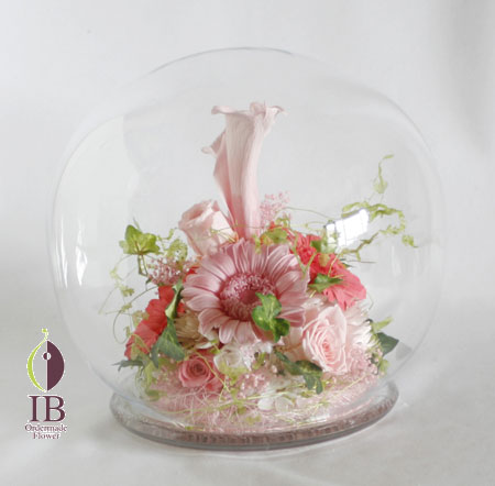 プリザーブドフラワー 開院お祝い ドームアレンジ