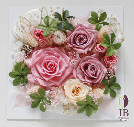 プリザーブドフラワー フレームアレンジ