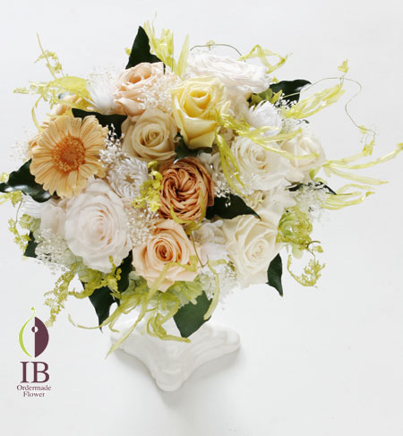 プリザーブドフラワー バラ パールホワイト