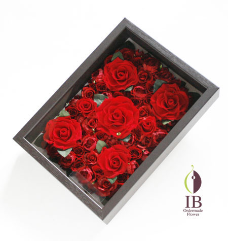 プリザーブドフラワー フレームのお花 還暦