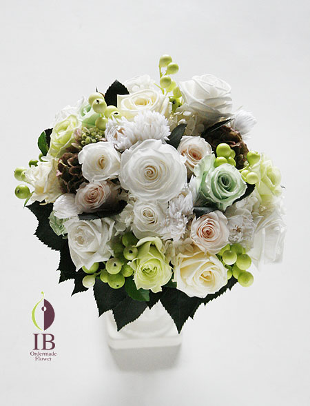 プリザードフラワー バラ フレッシュグリーン