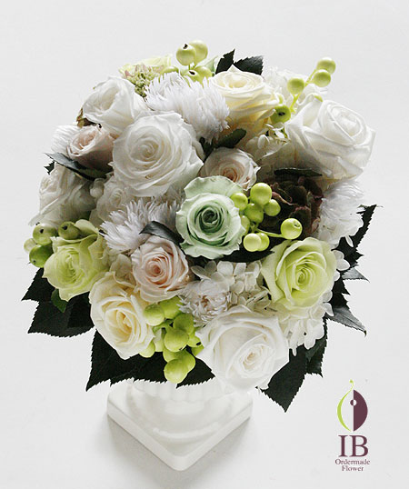 プリザードフラワー バラ ミントグリーン