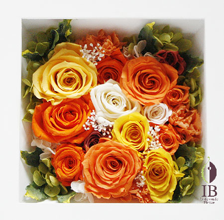 プリザ　バラ　ブライトオレンジ