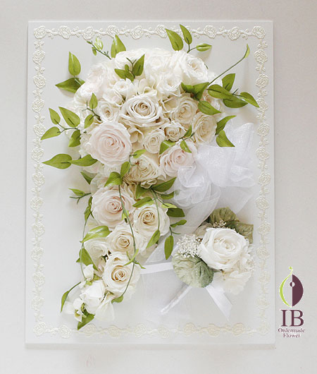 プリザードフラワー ブーケ フレーム装飾