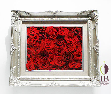 プリザードフラワー開店お祝い 赤いばら豪華フレーム