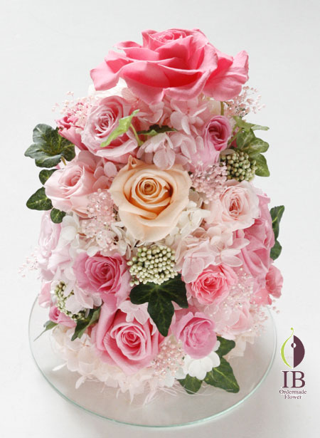 プリザーブド　バラ　バニラピンク