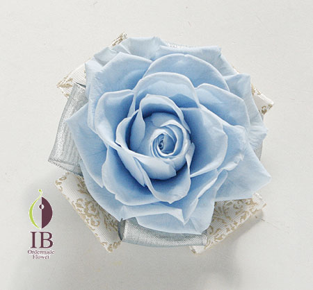 プリザードフラワー バラ パウダーブルー