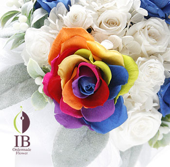 プリザーブド レインボーローズ