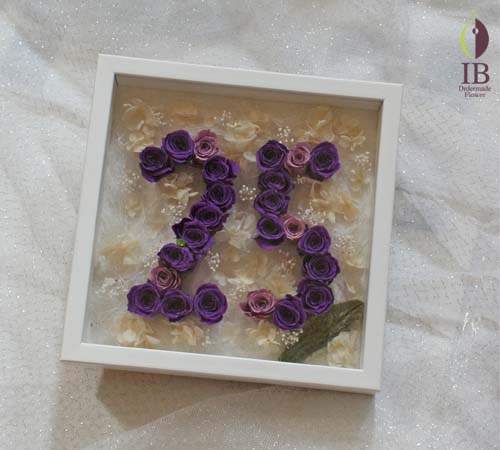 銀婚式フレームお花プリザーブド プリザードフラワー オーダーメイド