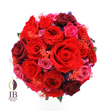 プリザードフラワー バラ チェリーレッド