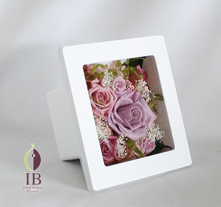 プリザーブド バラのウッドボックス装飾 オーダーメイド