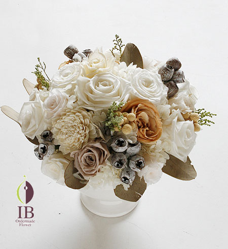 プリザーブドフラワー バラ ピュアホワイト